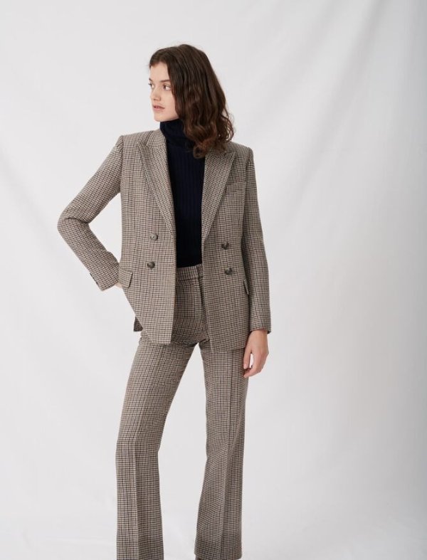 120VELING Checked suit jacket