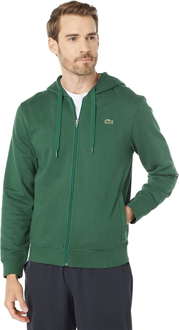 Men's Sport Long Sleeve Fleece Full Zip Hoodie Sweatshirt
