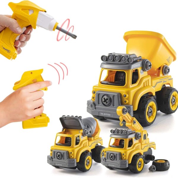 Top Race Take Apart Toys with Battery Powered Drill - 3-in-1 Take Apart Truck with Remote Control