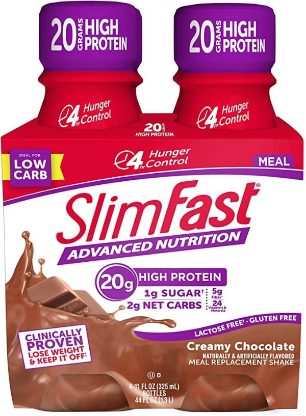 Advanced Nutrition Creamy Chocolate Shake – Ready To Drink Meal Replacement – 20g of Protein – 11 Fl. Oz. Bottle – 4 Count