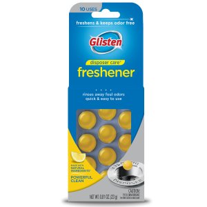 Glisten Garbage Disposer Care Freshener, Lemon Scent, 10 Uses