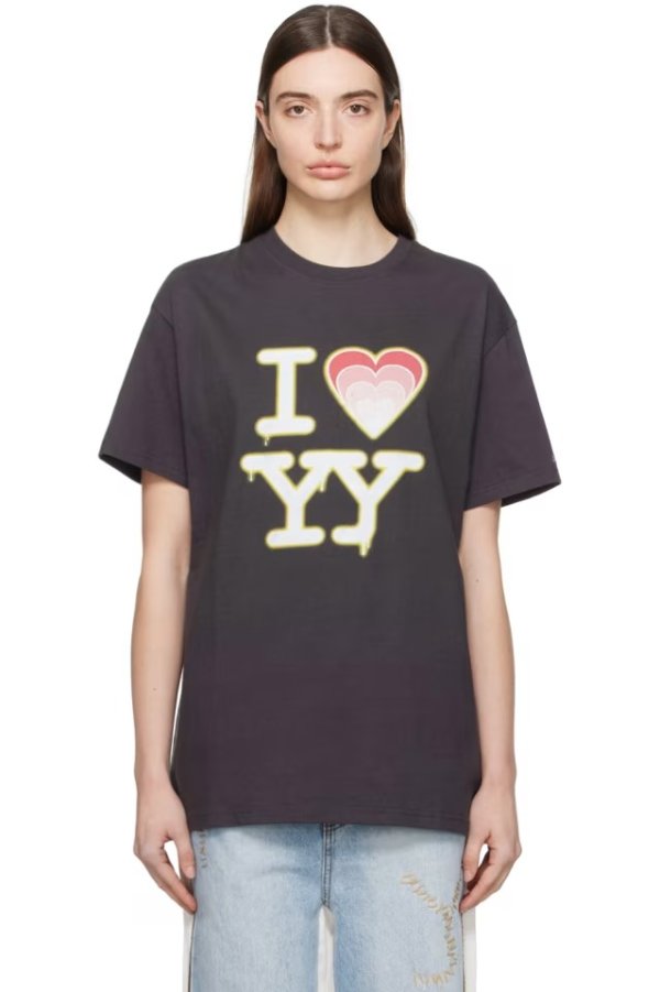 Black 'I Love YY' T恤
