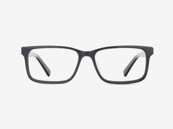 Schultz | Glossy Black Rectangular Eyeglasses | Dualens