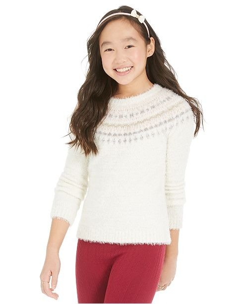 Big Girls Fair Isle Sweater, Created For Macy's