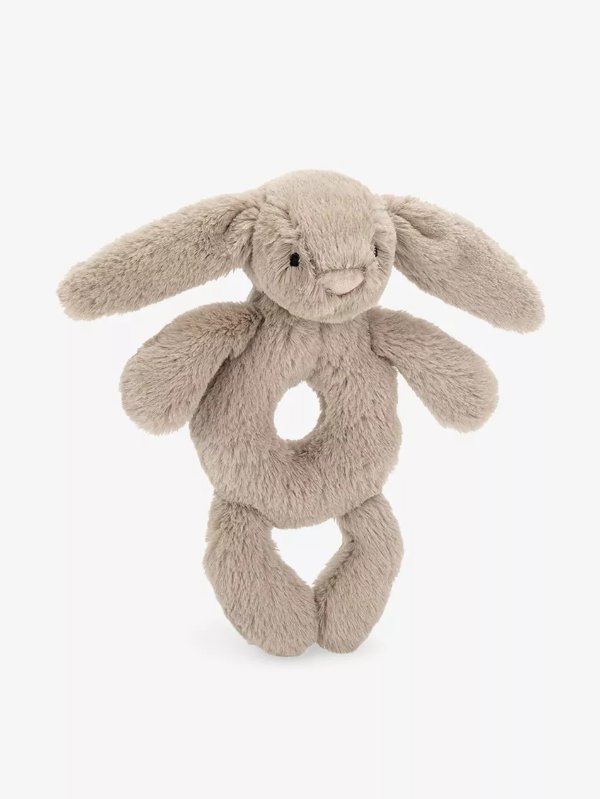 Bashful Bunny faux-fur rattle 18cm