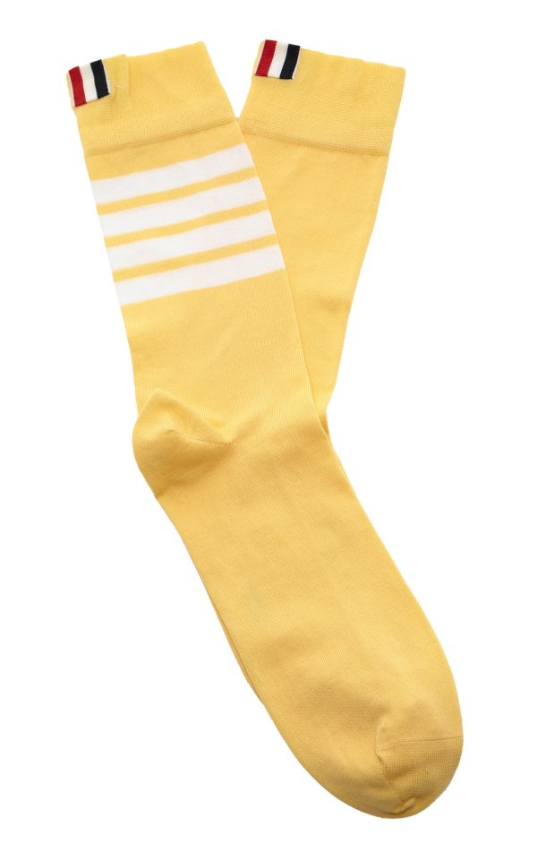 Mid-Calf Striped Cotton Socks