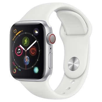 Watch Series 4 GPS + Cellular with White Sport Band - 40mm - Silver