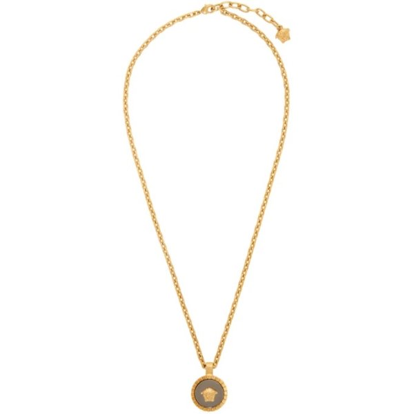 - Gold Medusa Round Necklace