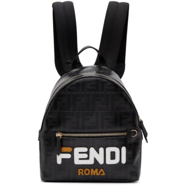 Black Small 'Fendi Mania' Backpack