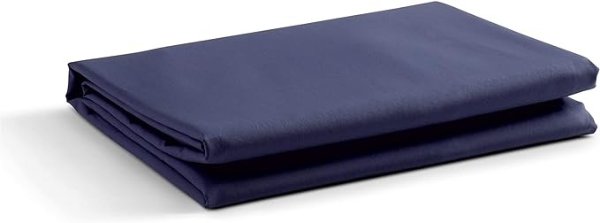100% Cotton Percale Sheets King Size, 1 Flat Sheet- Crisp, Cool and Strong Bed Linen, Luxury Breathable Sheet, Dark Blue