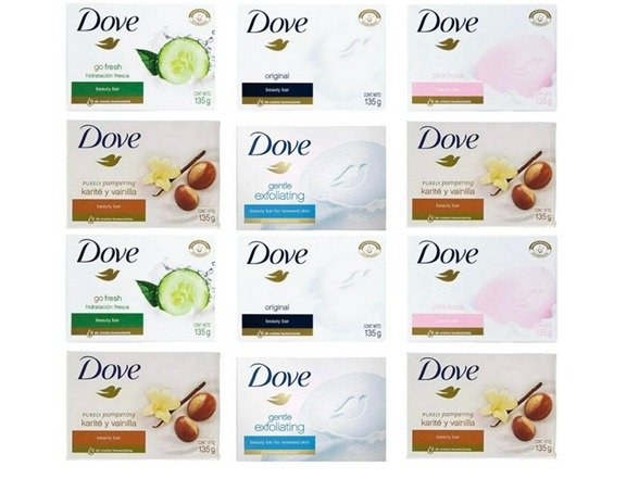 12 Pack Dove Bar Soap Assorted