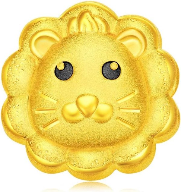 999 Pure 24K Gold Cute Lion Charm