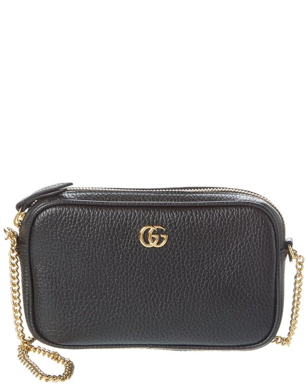 GG Marmont Super Mini Leather Camera Bag / Gilt