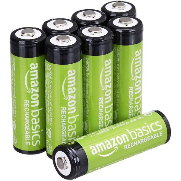 Amazon Basics 8-Pack Rechargeable AA NiMH Batteries