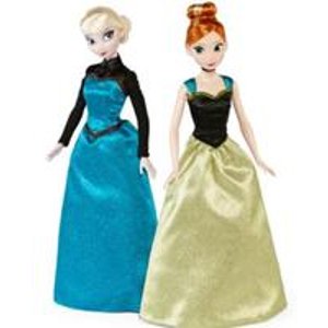 两套 迪斯尼 Frozen<冰雪奇缘>主人公Elsa 以及Anna 玩偶