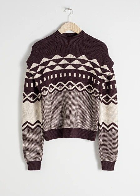 Graphic Cotton Knit Sweater