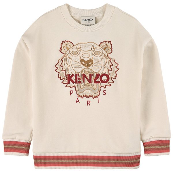 Kids Cream Logo Tiger Print Sweatshirt | AlexandAlexa