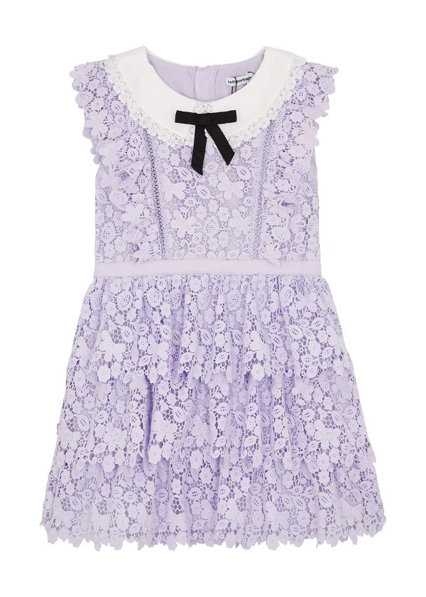 蕾丝紫连衣裙 大童
