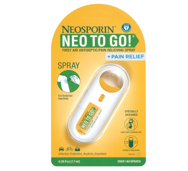Neosporin + Pain Relief Neo To Go! First Aid Antiseptic/Pain Relieving Spray .26 Oz
