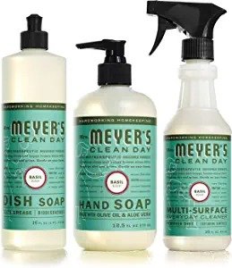 Kitchen Essentials Set, Includes: Hand Soap, Dish Soap, and All Purpose Cleaner, Basil, 3 Count Pack