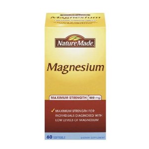 Nature Made Maximum Strength Magnesium Softgel, 500 mg, 60 Count
