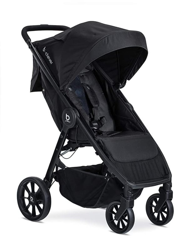 B-Clever Compact Stroller, Cool Flow Teal - One Hand Fold, Ventilated Seating Area, All Wheel Suspension