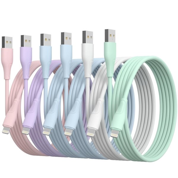 iPhone Charger 6 Pack (3/3/6/6/6/10 FT)