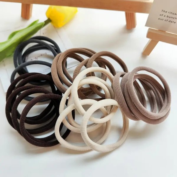 25pcs Soft and Gentle Hair Ties for Thick or Thin Hair - High Elasticity Hair Ties for Girls - No Hurt to Hair - Soft Holder Hair Accessories