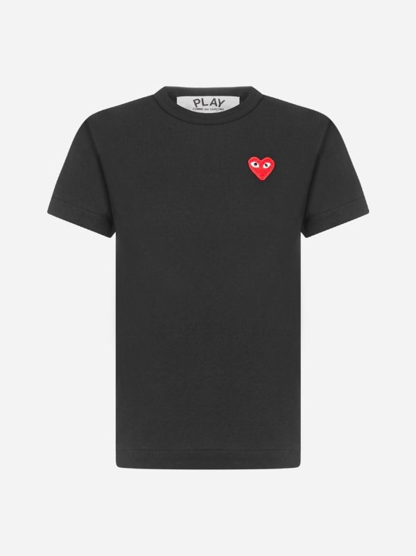 Heart-logo patch cotton t-shirt