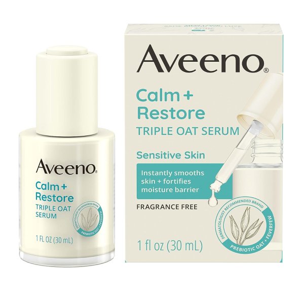 Aveeno 三重燕麦保湿修护面部精华液 换季敏感肌必备