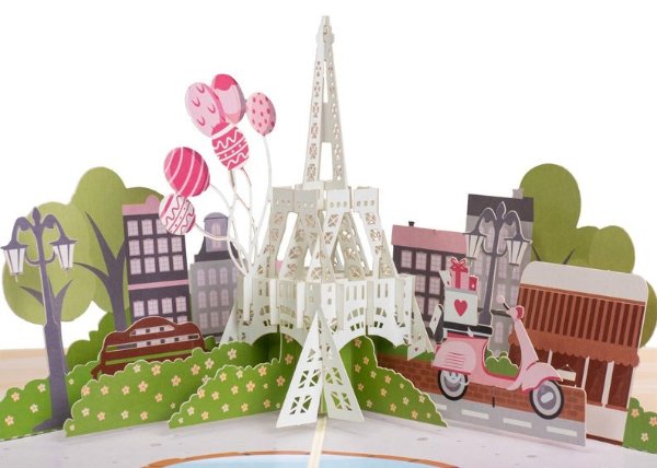 Paper Love Paris Valentines Day Pop Up Card Handmade 3D Popup | Etsy