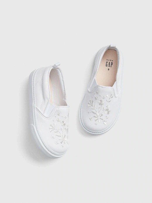 Embroidered Slip-On Sneakers