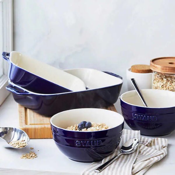 Staub 珐琅陶瓷烘焙烤盘烤碗 4件套 3色可选