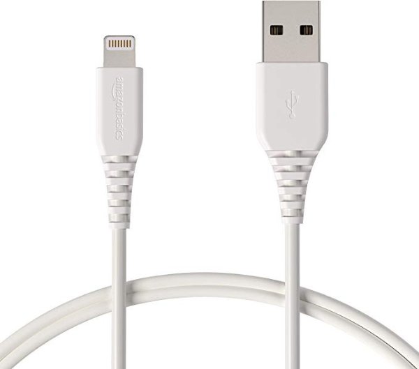Lightning to USB A Cable, MFi Certified iPhone Charger, White, 3 Foot