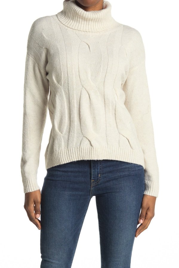 Turtleneck Cable Knit Sweater