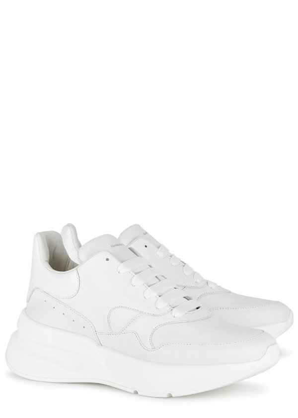 Oversized Runner white leather sneakers