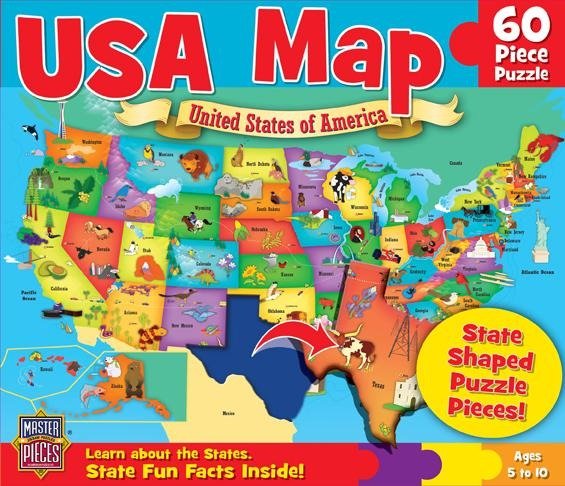 美国地图60片拼图