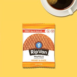 Rip Van Wafels Snack Wafels, Honey and Oats, Pack of 12, 13.92 Ounce