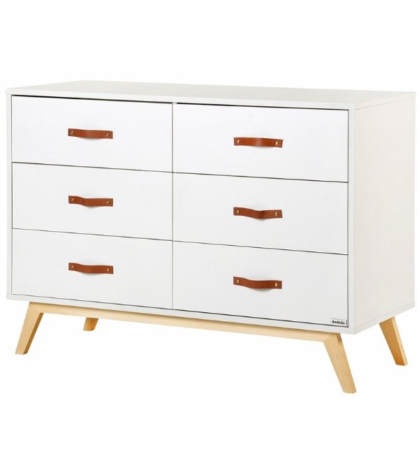 dadada Tribeca 6-Drawer Dresser - White / Natural