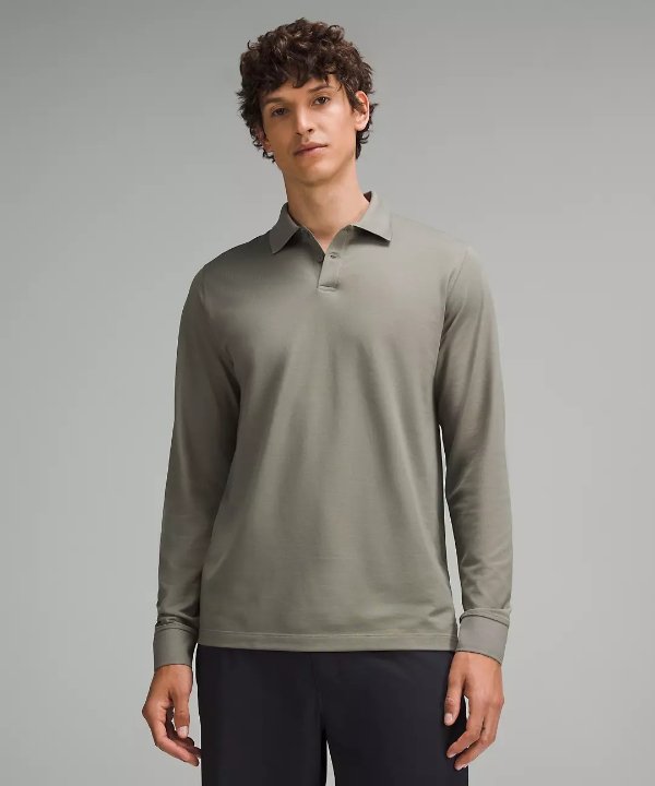 Classic-Fit Pique Long-Sleeve Polo Shirt
