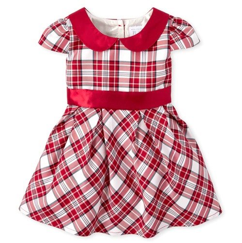 Toddler And Girls Very Merry Plaid Fit And Flare Dress