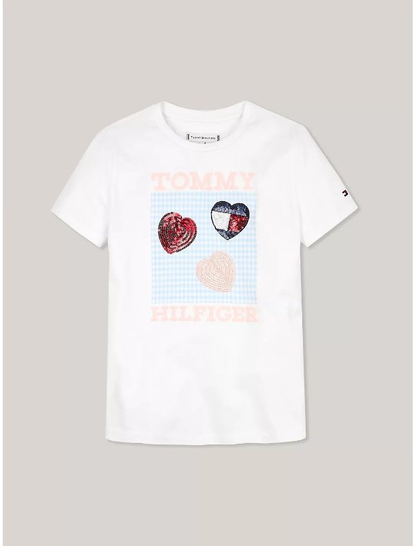 Kids' Hilfiger Heart Sequin T-Shirt