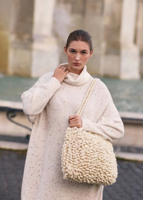 Terry wool bag - Women | MANGO OUTLET USA