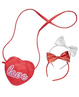 Little & Big Girls 3-Pc. Headbands & Love Bag Set