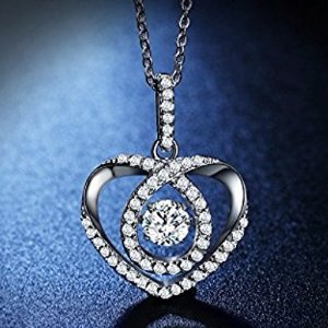 Heart-Shaped Pendant Necklace, Sable “Swirl of Affection”