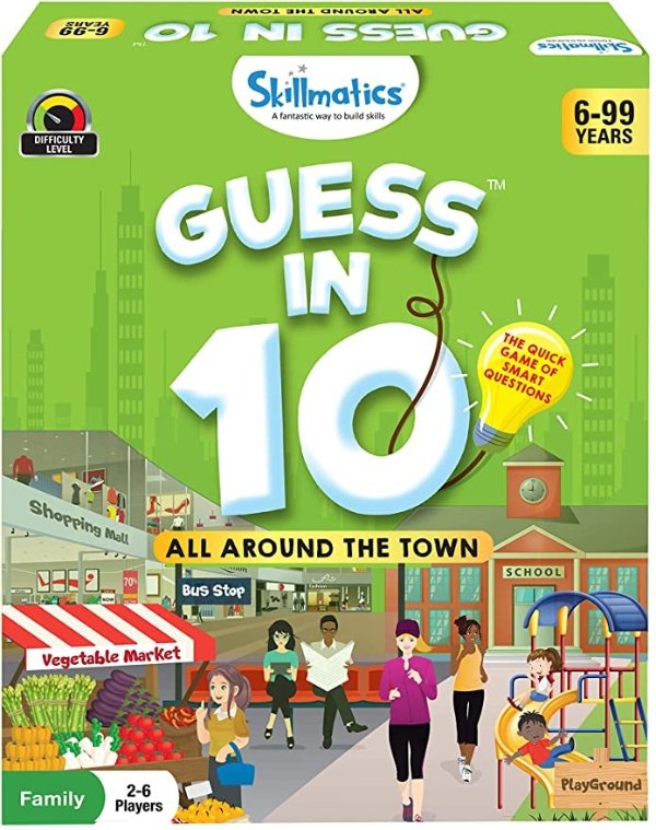 Guess in 10 All Around The Town - Card Game of Smart Questions for Kids & Families | Super Fun & General Knowledge for Family Game Night | Gifts for Kids (Ages 6-99)