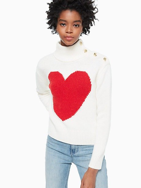 heart turtleneck sweater