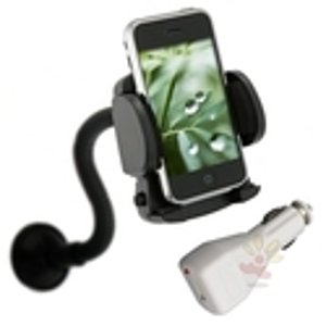 USB Car Charger and Cell Phone Windshield Mount