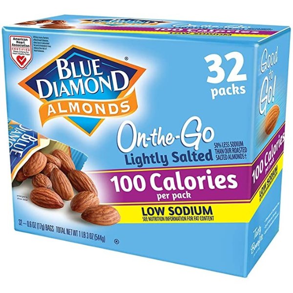 Low Sodium Lightly Salted Snack Nuts, 100 Calorie Packs, 32 Count