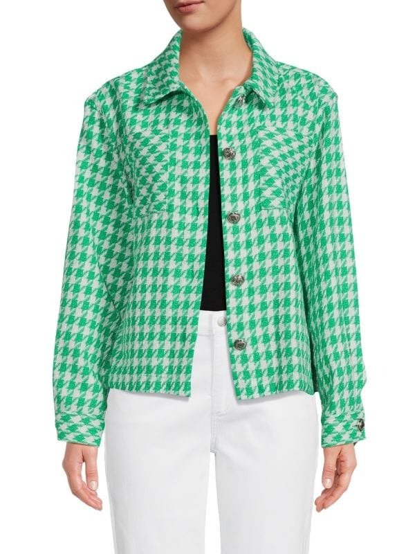 Houndstooth Print Jacket